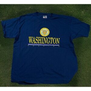 Vintage 90s Oneita Power-T University Of Washington Huskies XL T-Shirt Navy USA‎